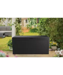 BAULE DA ESTERNO CON RUOTE KETER "SAMOA" IN RESINA MARRONE 270 LT 116X44,7X57 CM